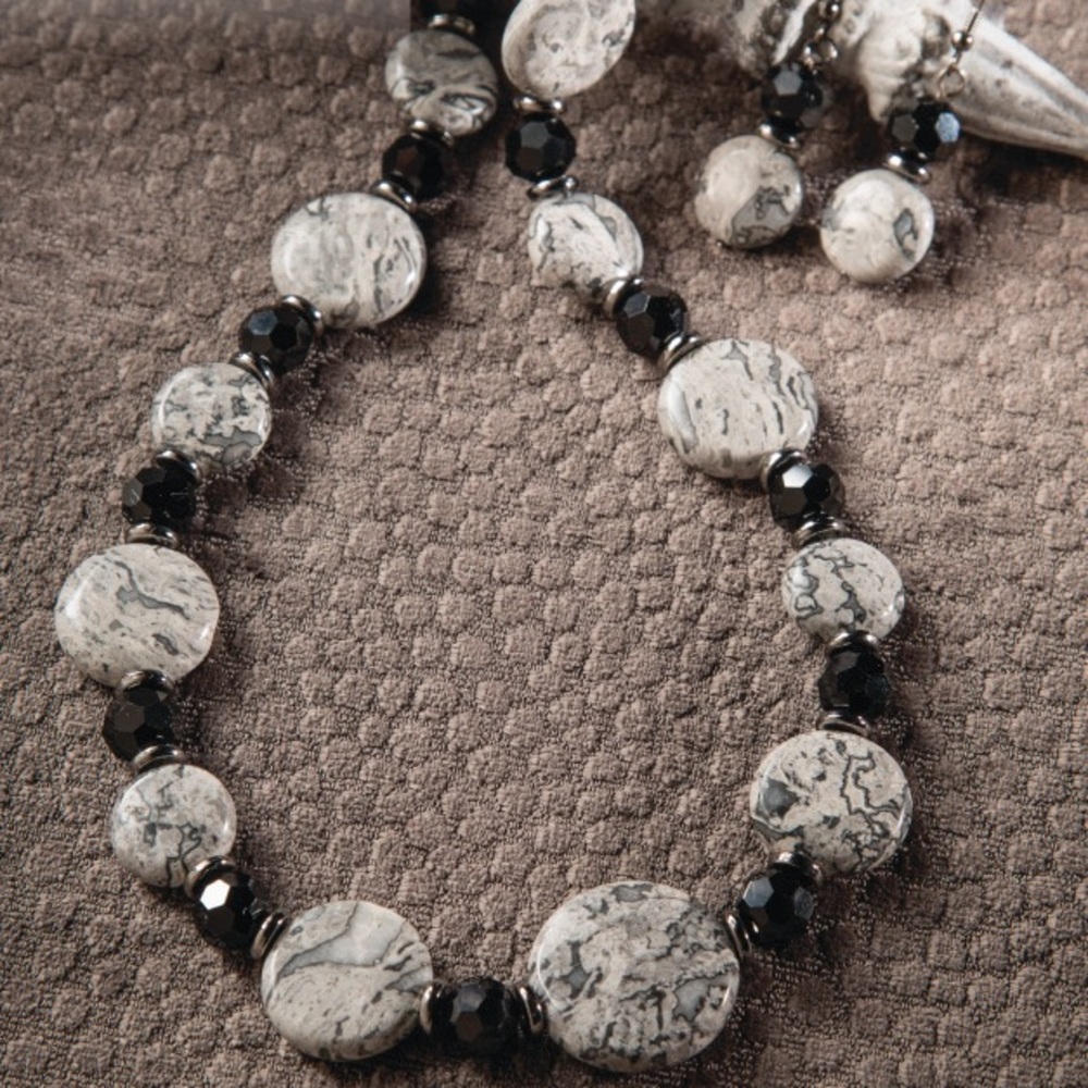 Midnight Lace Necklace and Earring Set